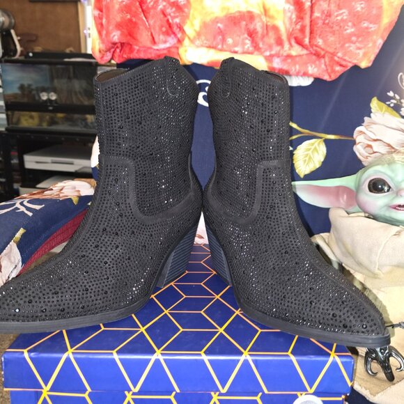 Sparkly Black Rhinestone Cowboy Boots size 11/42 - NIB - Picture 5 of 9
